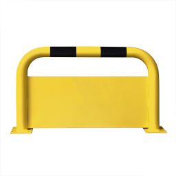 Collision protection safety and marking guardrail crash protection bar with mount, of steel