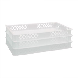 Stacking box plastic stackable walls perforated / floor closed