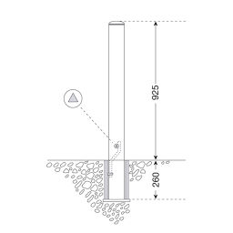 Barrières et Poteaux Sécurité et signalisation panneau de signalisation borne en acier ø 76 mm, amovible avec serrure triangulaire Hauteur (mm):  1200.  L: 76, H: 1200 (mm). Code d’article: 42.167.18.723