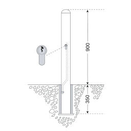 Protection posts protective post  steel bollard Ø 108 mm - removable with cylinder lock