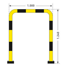 Protection guards Safety and marking bumper protection flexible crash protection bar, plastic-coated - 1000/1240 mm.  W: 1000, H: 1240 (mm). Article code: 42.196.21.739