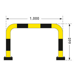 Protection guards Safety and marking bumper protection flexible crash protection bar, plastic-coated and galvanized - 1000/640 mm.  W: 1000, H: 640 (mm). Article code: 42.196.21.658