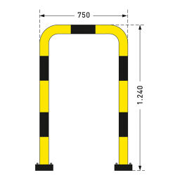 Protection guards safety and marking bumper protection flexible crash protection bar, plastic-coated and galvanized - 750/1240 mm