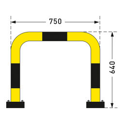 Protection guards Safety and marking bumper protection flexible crash protection bar, plastic-coated - 750/640 mm.  W: 750, H: 640 (mm). Article code: 42.196.27.339