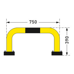Rammschutzbügel Dehnbare Rammschutz-Bügel, kunststoffbeschichtet - 750/390 mm
