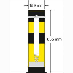 Protection guards Safety and marking bumper protection rotatable crash protection bollard Additional specifications:  only suitable for indoor use!.  W: 159, H: 1000 (mm). Article code: 42.199.25.417