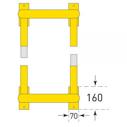 Protection guards Safety and marking bumper protection column protection Surface treatment:  plastic-coated.  W: 720, D: 720, H: 600 (mm). Article code: 42.200.29.660