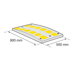 Bremsschwellen modulare Temposchwelle Mittelstück Fahrbahnschwellen - 900/500/75 mm