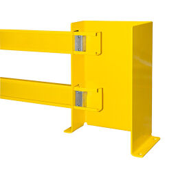 Shelving protection Safety and marking bumper protection adjustable from 900 to 1300 mm.  W: 900, D: 190, H: 500 (mm). Article code: 42.198.23.925