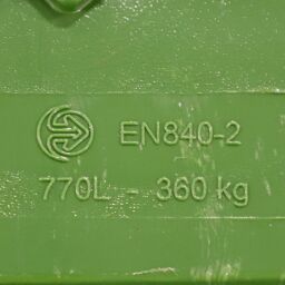 Poubelle composte Conteneur pour substances nocives 770 litres, convient pour prise DIN