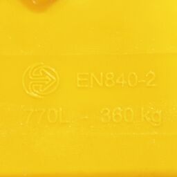 Conteneur poubelle Conteneur pour substances nocives 770 litres, convient pour prise DIN