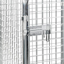 4 côtés Conteneur roulant à 4 compartiments fond en acier avec barrières à emboîter