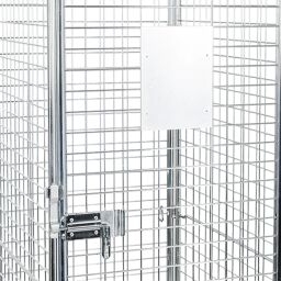 4 côtés Conteneur roulant à 4 compartiments fond en acier avec barrières à emboîter