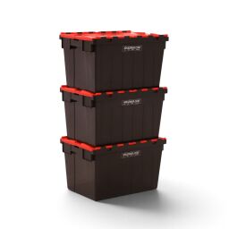 Bac de distribution muni d'un couvercle en 2 parties