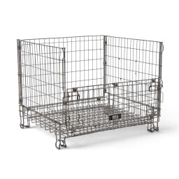 Panier empilable gerbable et pliable 1 clapet en 1 côté longue Occasion