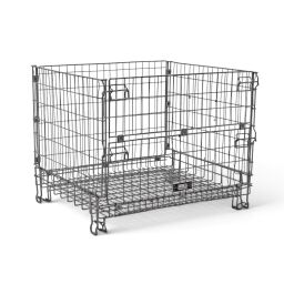 Panier empilable gerbable et pliable 1 clapet en 1 côté longue Occasion