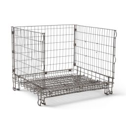 Panier empilable gerbable et pliable 1 clapet en 1 côté longue Occasion