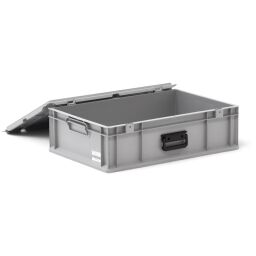 Valise en plastique conforme à la norme Euronorm 600 x 400 x 185 mm – 34 litres – couvercle à charnières démontable