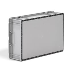 Valise en plastique conforme à la norme Euronorm 600 x 400 x 185 mm – 34 litres – couvercle à charnières démontable