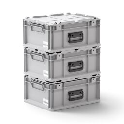 Valise en plastique conforme à la norme Euronorm 400 x 300 x 185 mm – 16 litres – couvercle à charnières démontable