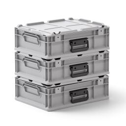 Valise en plastique conforme à la norme Euronorm 400 x 300 x 135 mm – 11 litres – couvercle à charnières démontable