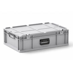 Valise en plastique conforme à la norme Euronorm 600 x 400 x 185 mm – 34 litres – couvercle à charnières démontable