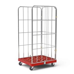 Roll conteneur occasion Conteneur roulant à 3 compartiments fond en plastique avec barrières à emboîter Occasion