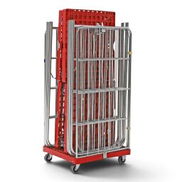 Roll conteneur occasion Conteneur roulant à 3 compartiments fond en plastique avec barrières à emboîter Occasion