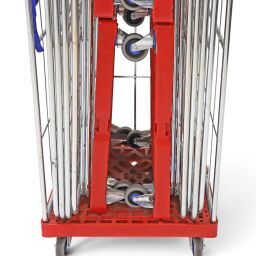 Roll conteneur occasion Conteneur roulant à 3 compartiments fond en plastique avec barrières à emboîter Occasion