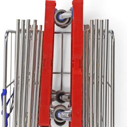 Roll conteneur occasion Conteneur roulant à 3 compartiments fond en plastique avec barrières à emboîter Occasion