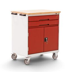 Chariot occasion chariot porte-outils avec 1 armoire et 2 tiroirs Occasion