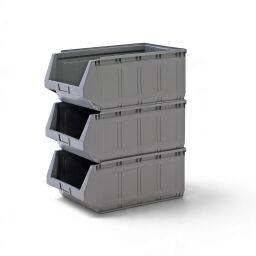 Storage bin plastic grip opening