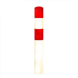 Protection guards Safety and marking bumper protection crash protection bollard, plastic-coated - 160 mm large (red/white).  W: 160, H: 1600 (mm). Article code: 42.199.88.026