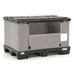 Pallet stacking frames palletbox 1 flap at 1 long side