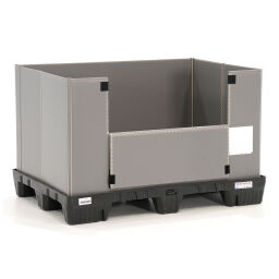 Pallet stacking frames palletbox 1 flap at 1 long side