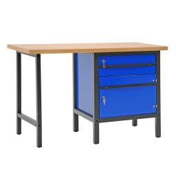 Etablis table de travail avec 1 tiroir et 1 armoire, 150 cm