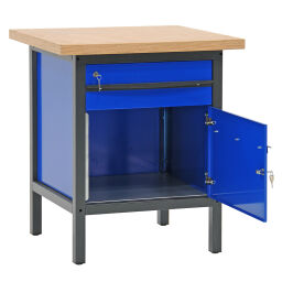 Etablis table de travail avec 1 tiroir et 1 armoire, 75 cm