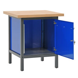 Werkbänke Arbeitstisch mit 1 Schrank, 75 cm