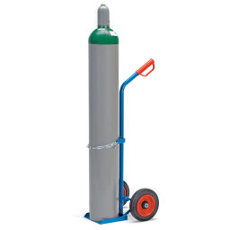 Gasflaschenlagerung fetra Gasflaschenwagen für 1 Stahlflasche, 20,40 oder 50 Liter, Ø 204-229 mm.  B: 510, H: 1240 (mm). Artikelcode: 8551101