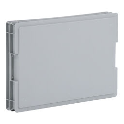 Stapelboxen Kunststoff stapelbar alle Wände geschlossen.  L: 600, B: 400, H: 75 (mm). Artikelcode: 99-9230