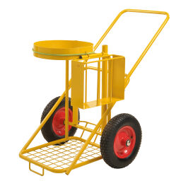 Cleaning trolleys waste and cleaning broom wagon on wheels