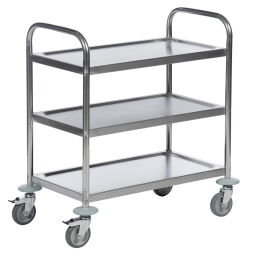 stainless steel trolleys Warehouse trolley Kongamek ss trolley shelf trolley / serving trolley.  L: 910, W: 590, H: 940 (mm). Article code: 96-KM60355