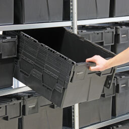 Combination set Shelving combination kit shelving rack including 15 stacking boxes with lid Type:  combination kit.  W: 1340, D: 600, H: 2000 (mm). Article code: CS-55-8496-S1