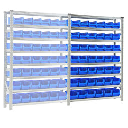 Shelving combination kit EXTENSION including 42 storage bins New