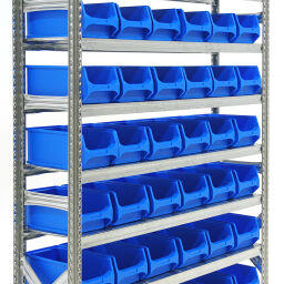 Combinaison Rayonnage kit combiné SECTION incl. 42 bacs de rangement Couleur:  bleu.  L: 1420, P: 335, H: 1972 (mm). Code d’article: CS-856-40W-AB