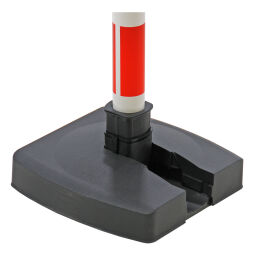 Absperrung arbeitsschtuzt und leitsysteme kombination satz 4 klappbare kettenständer + 10 meter kette (rot/weiß)