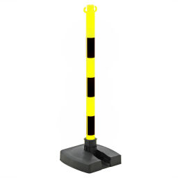 Barriers Safety and marking safety markings folding display stand for chains - black/yellow.  W: 280, H: 900 (mm). Article code: 42.175.18.435