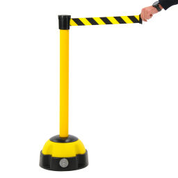 Barriers Safety and marking safety markings stand with belt of 3 meter Length (mm):  3000.  L: 3000, W: 60, H: 985 (mm). Article code: 42.179.15.362