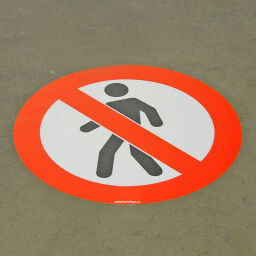 Vloermarkering en tape Veiligheid en markering vloermarkering verboden voor voetgangers Opties:  per stuk.  L: 430, B: 430,  (mm). Artikelcode: 51FM-24