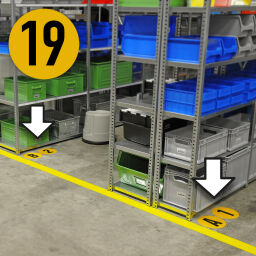Floor marking and tape safety and marking identification labels floor identification markers number 19